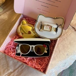 Brand new MVMT x Hello Kitty watch and sunglasses gift set with gold case